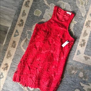 Lovers and Friends Red Embroidered Mini Dress
